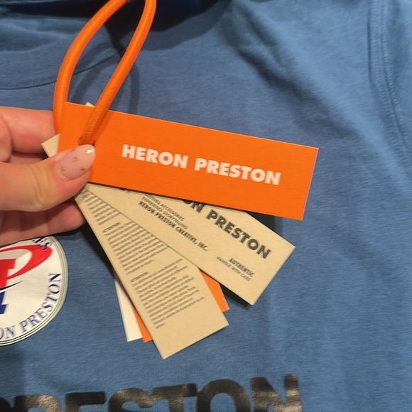 NWT Heron Preston Men's Blue and Orange T-shirt size medium - Picture 6 of 8